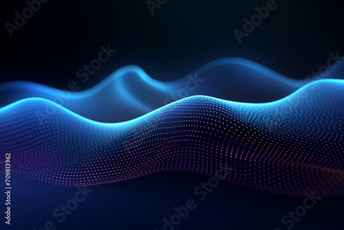 Abstract wave shape on low-polygonal background for cyberspace design photo