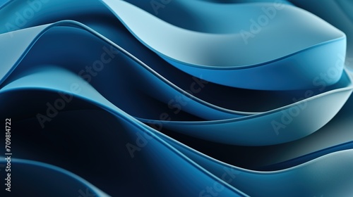 Floating blue fabric. Soft blue bed sheets for abstract background. Abstract wavy wallpaper.