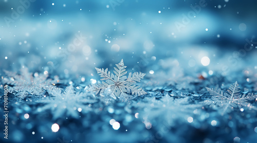 3D illustration of ice form transparent snowflake decoration © alexkich