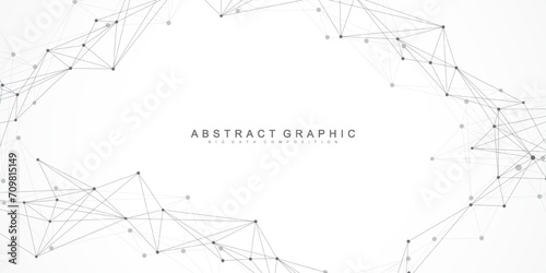Global network connection banner design template. Header social network communication in the global business concept. Big data visualization. Internet technology