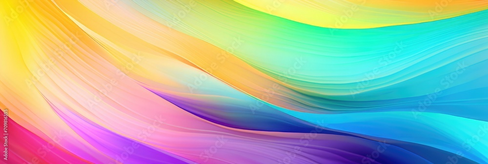 Obraz premium A vibrant rainbow with shades of turquoise, magenta, and golden yellow, time synthesis,