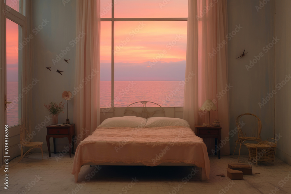 Fototapeta premium Gentle Waves of Pink Light
