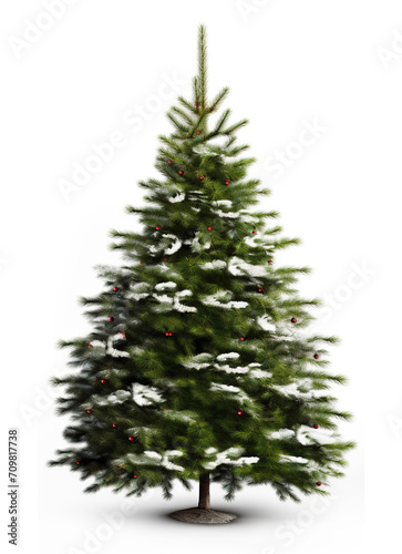 Beautiful Christmas tree isolated on white background