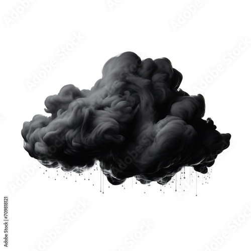 black cloud cutout on white background