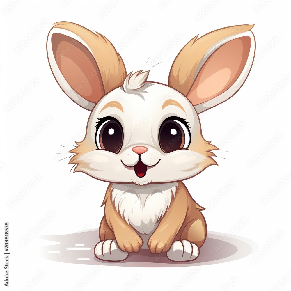 cartoon rabbit on white background cartoon rabbit on white background