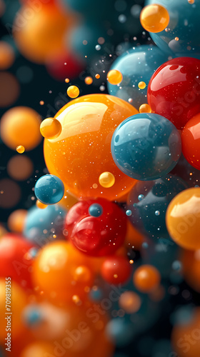 Abstract colored background of colored balls
