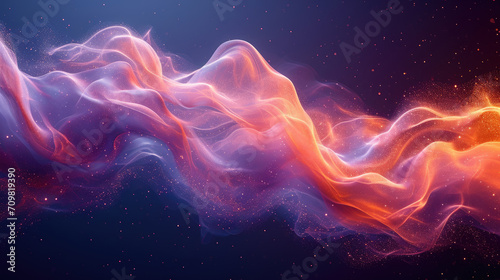 abstract wave background A smooth mix of pink, purple, yellow, orange. and the perfect amount of light shining on the black background