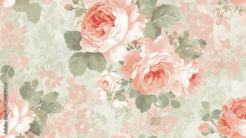 Victorian Romance. Shabby Chic Wallpaper with Pastel and Romantic Tones, Featuring a Solid Pattern for an Elegant and Timeless Aesthetic. © Anamul Hasan