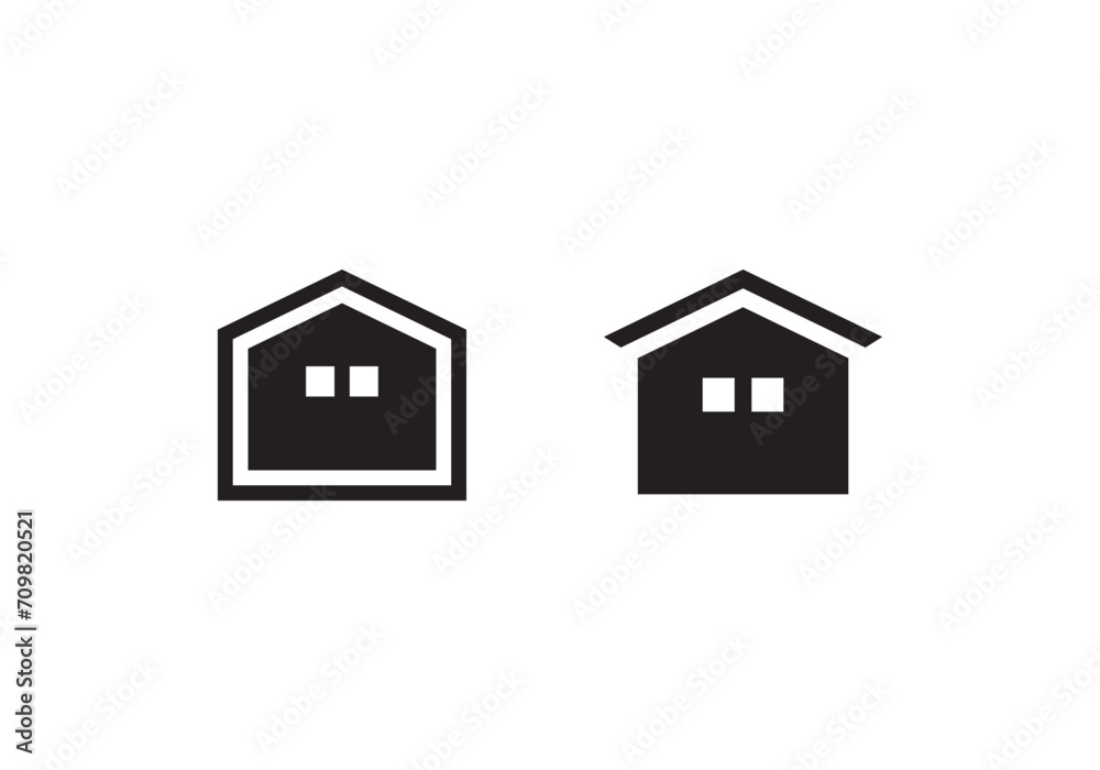 building home icon vector logo illustration on white background