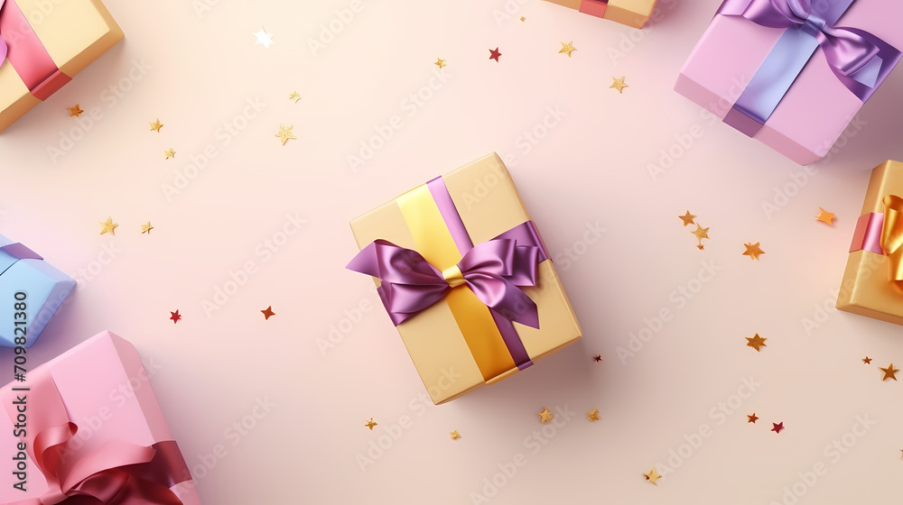 Gift box background with copy space for Christmas gifts, holidays or birthdays Gift box background with copy space for Christmas gifts, holidays or birthdays