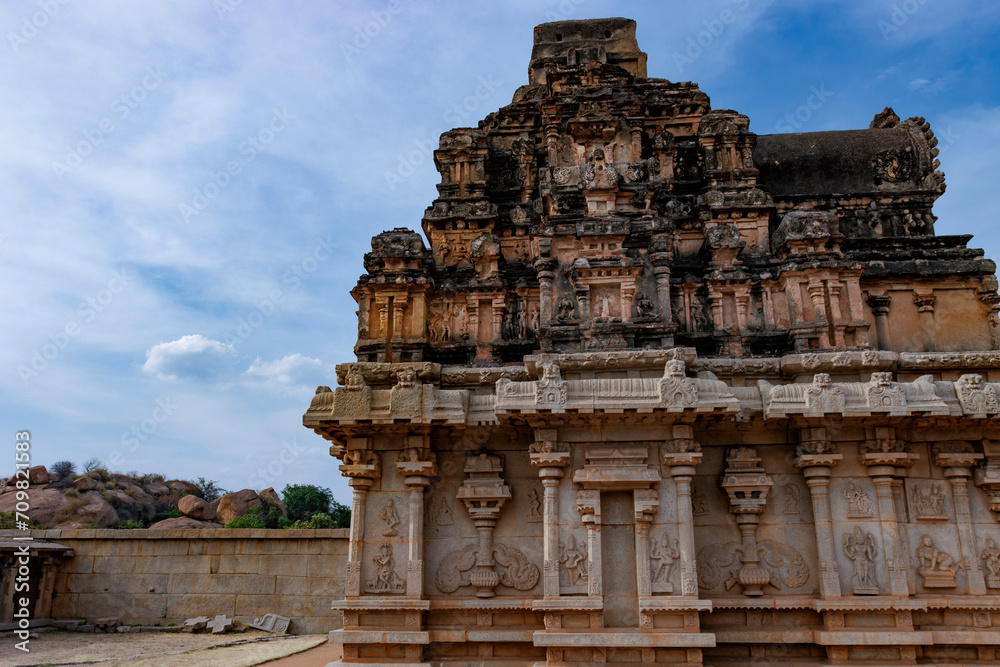 Exterior of the Hazararama temple, Hampi, Karnataka, India, Asia