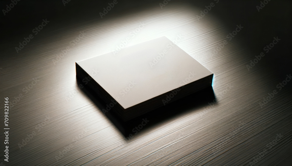 Minimalist white business card stack on a textured surface. Clean design aesthetic Generative AI Minimalist white business card stack on a textured surface. Clean design aesthetic Generative AI