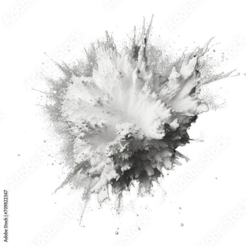 white explosion paint powder explosion, photo, trasparent background
