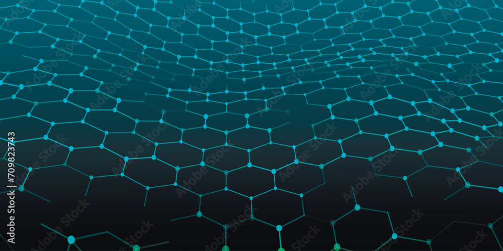 Fototapeta premium Futuristic hexagon background. Futuristic hexagonal vector illustration. Abstract technology background. Technology concept. Big data. 3d rendering.