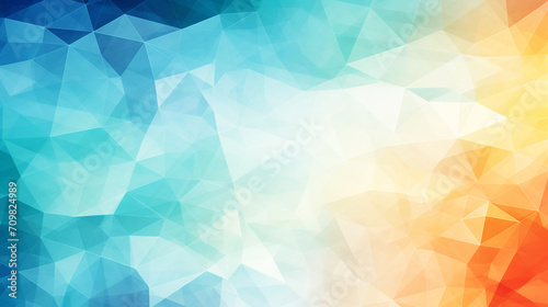 Watercolor-style polygon background in light rainbow colors photo