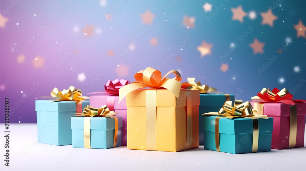 Fototapeta premium Gift box background with copy space for Christmas gifts, holidays or birthdays