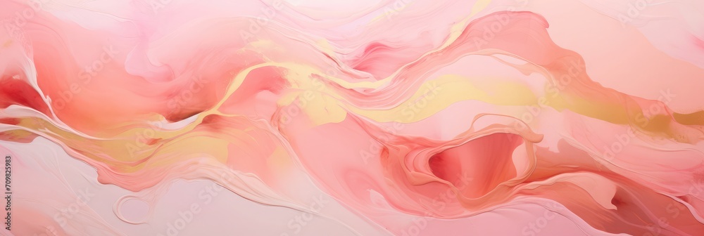 Natural luxury abstract fluid art painting in alcohol ink technique. Tender and dreamy wallpaper. Mixture of colors creating transparent waves and golden swirls