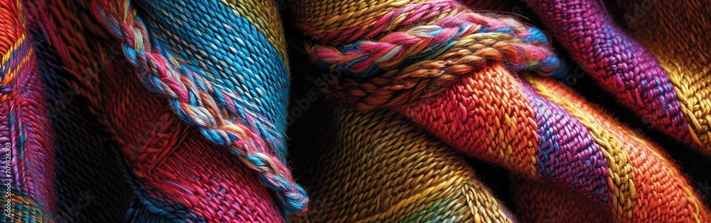 Close Up of Colorful Yarn