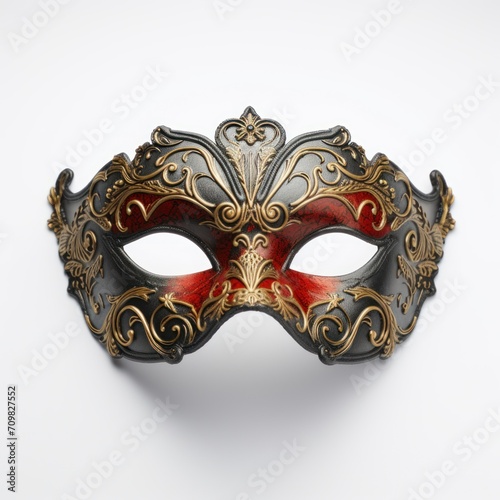 Colorful Venetian carnival mask isolated on white background