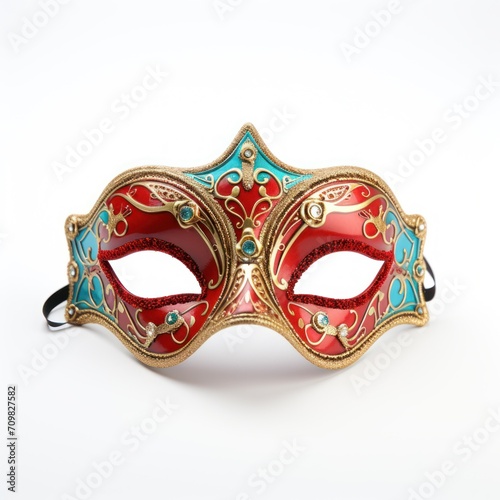 Colorful Venetian carnival mask isolated on white background
