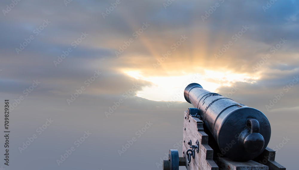 Ramadan Concept - Ramadan kareem cannon at sunset Ramadan Concept - Ramadan kareem cannon at sunset