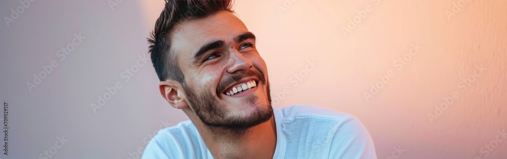 Fototapeta premium Handsome man smiling portrait