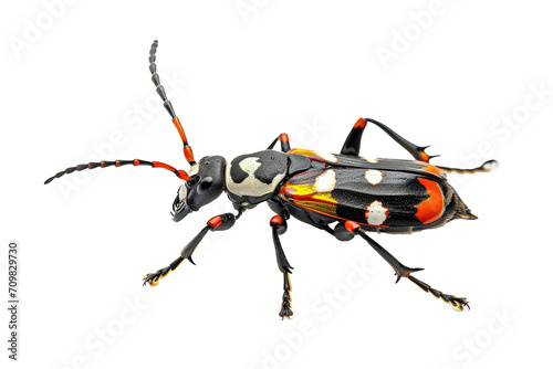 Close up of beetle or bug Insect isolated on transparent png background, entomology collection, anatomy of insect concept.