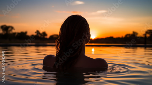 Young woman in swimming pool