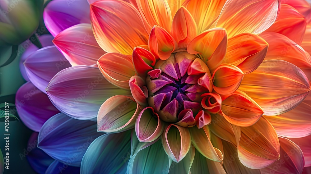 Colorful dahlia flower close up Colorful dahlia flower close up