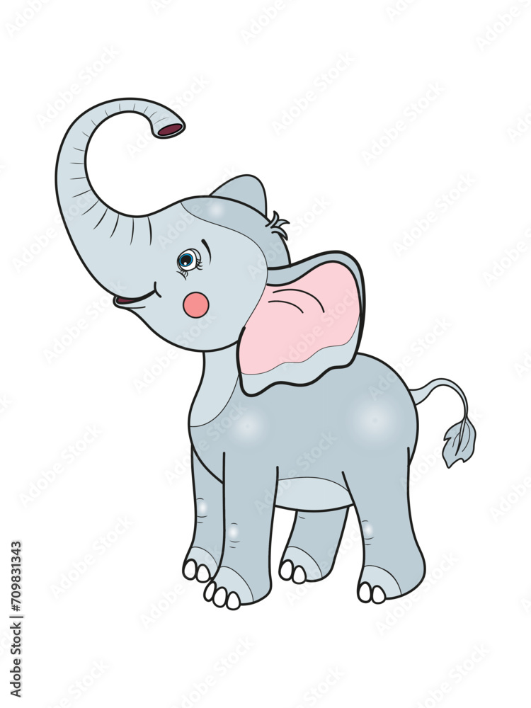 Fototapeta premium Cartoon Animal Elephant. Vector