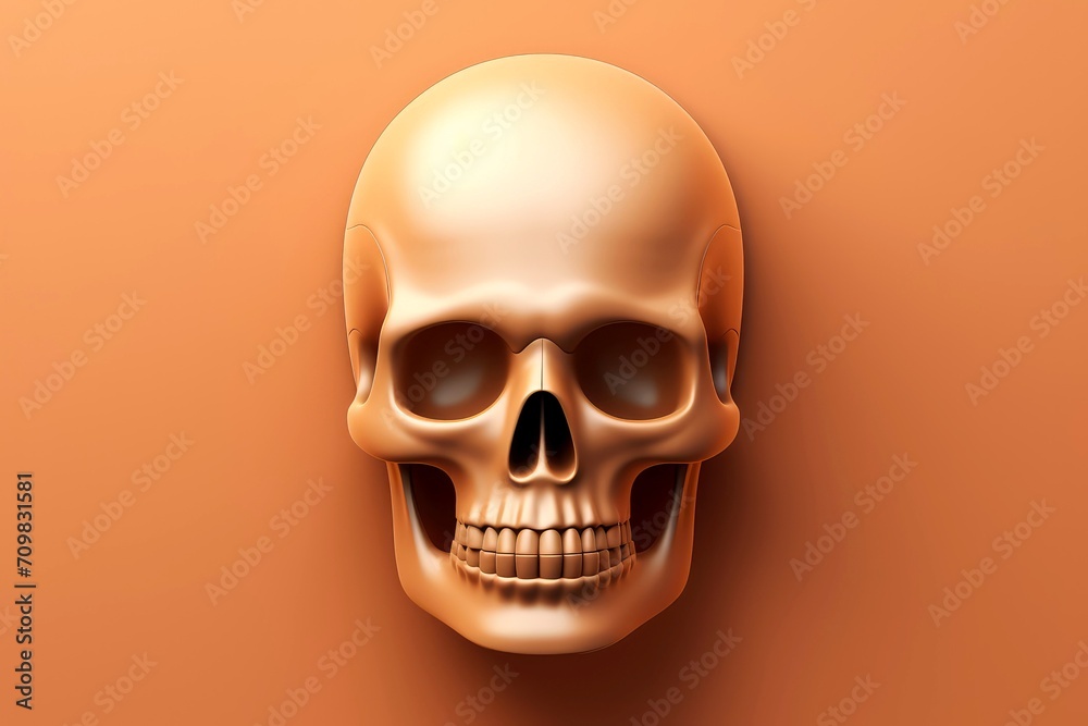 Close-up, 3d mockup of abstract skull with minimal background Close-up, 3d mockup of abstract skull with minimal background