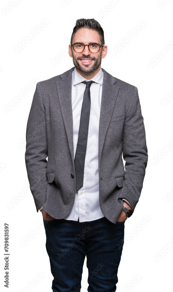 Young handsome business man over isolated background with a happy and cool smile on face. Lucky person. Young handsome business man over isolated background with a happy and cool smile on face. Lucky person.