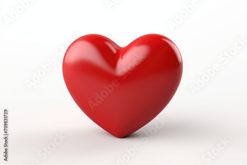 3d red heart icon isolated on white background  3d render  soft lighting.