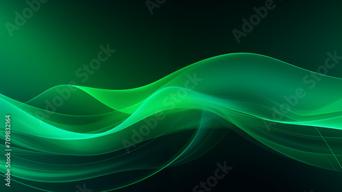 green abstract waves background green light abstract ,background waves elegant background and frame background, generative ai
