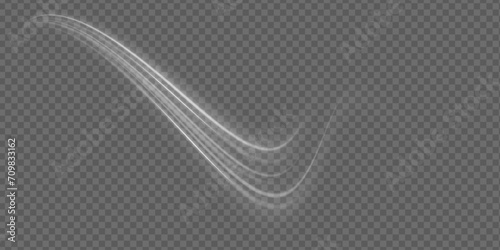 white blur trail wave, wavy line of light speed