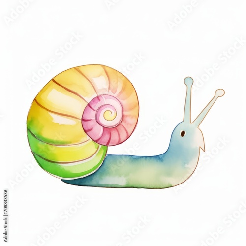 Aquarell einer niedlichen Schnecke Illustration