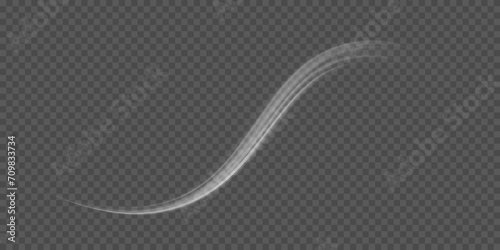white blur trail wave, wavy line of light speed