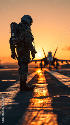 F18 Pilot and Fighter Jet - Generative AI