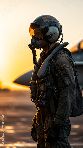 F18 Pilot and Fighter Jet - Generative AI