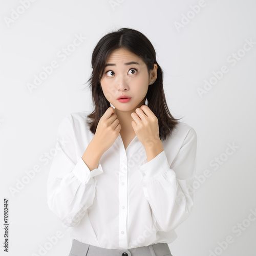悪事がバレて惚けようとしている女性女性 photo