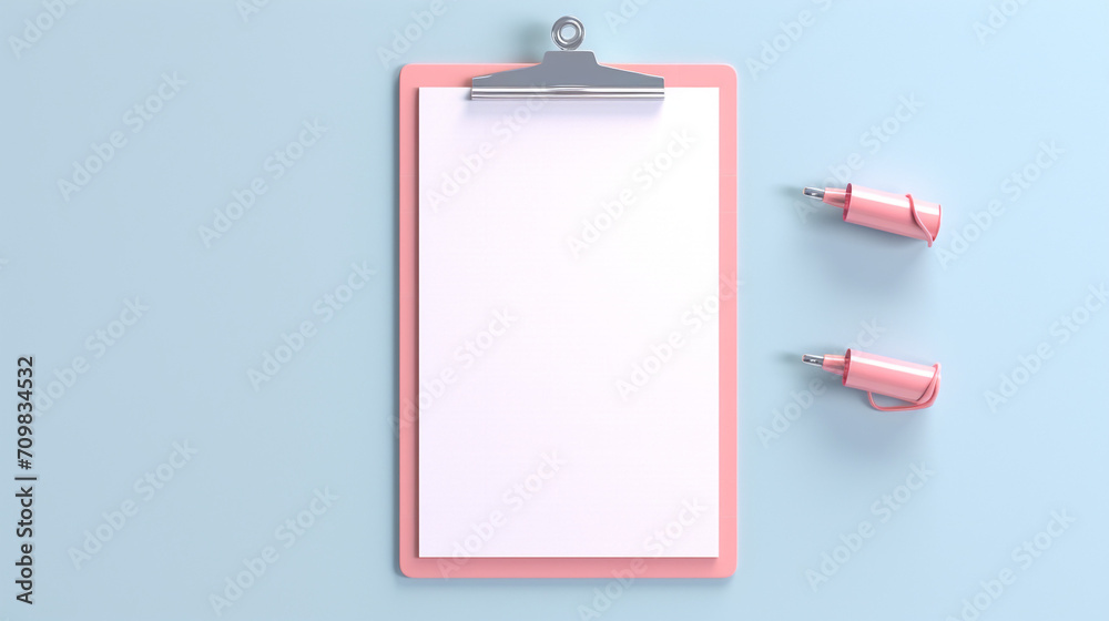 pin note, a checklist, electric white background, minimalist created with Generative Ai
