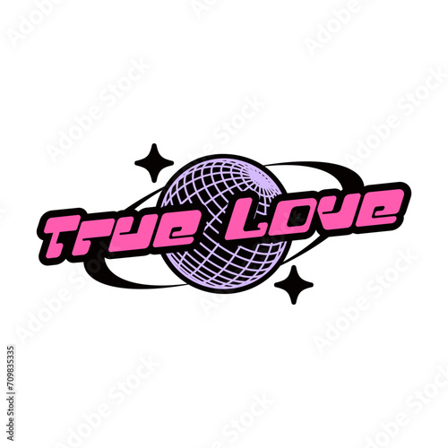 True love, Valentines day Y2K design for print, Y2K Valentine graphic t shirt, Retro 2000s valentine