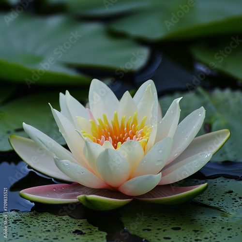 Water lily is a genus of hardy and tender aquatic plant  ai technology