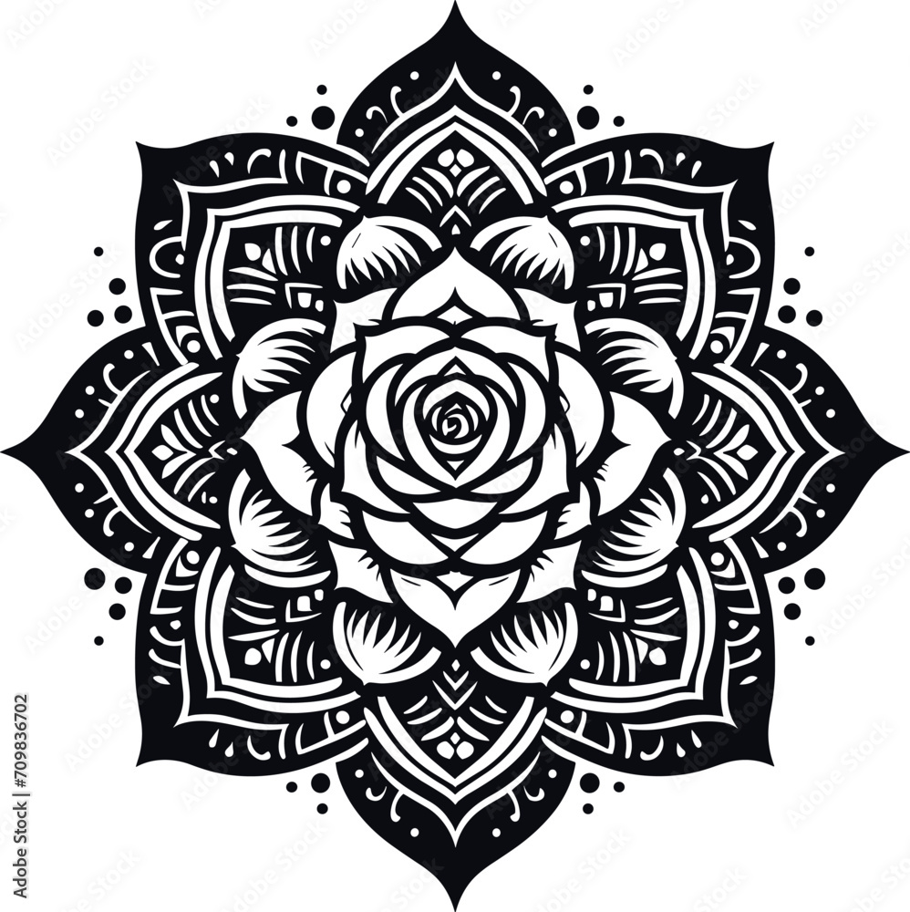 Flower Coloring Page Illustration. Flower Coloring Page Illustration.