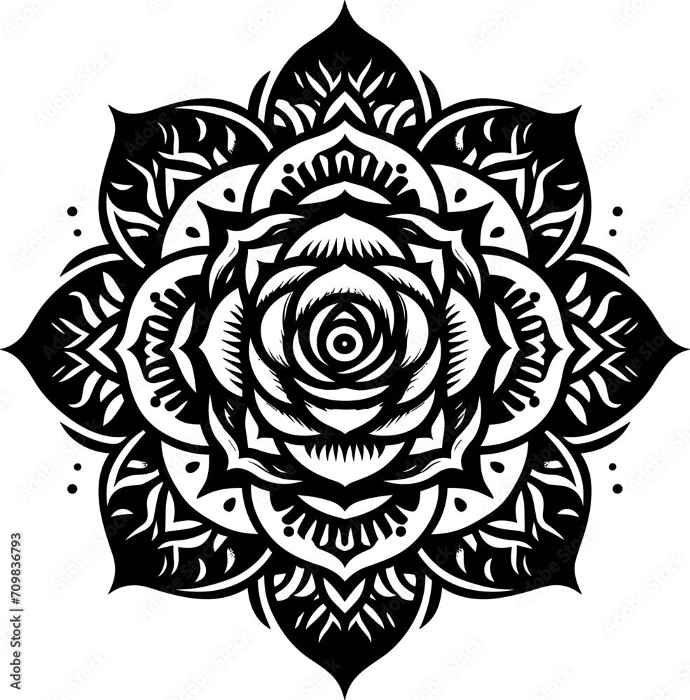 Flower Coloring Page Illustration. Flower Coloring Page Illustration.