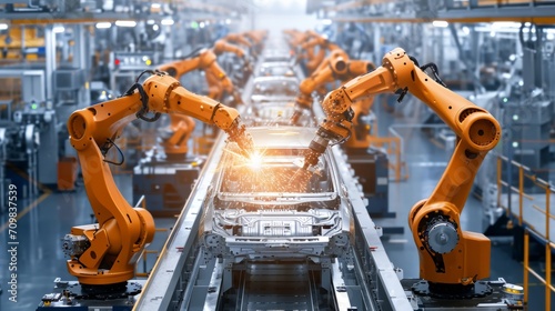 Advanced Robotics Technology in Automotive Assembly Line - Precision Engineering and Manufacturing