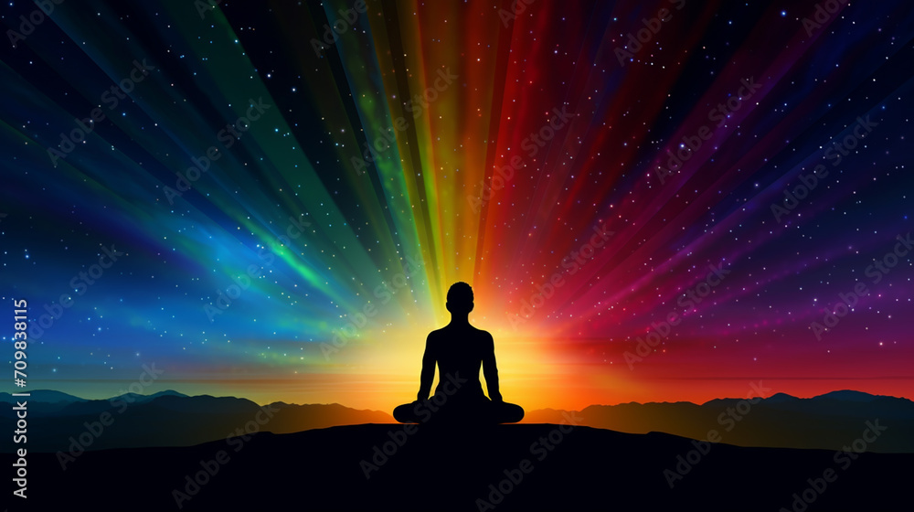 Sasarara chakra with meditation human in lotus pose Sasarara chakra with meditation human in lotus pose