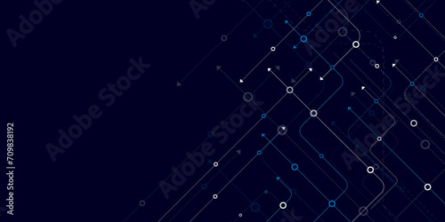 Vectors Digital technology blue background. Circuit board background technology. Concept with technology line light.