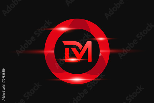 DM Red logo Design. Vector logo design for business.