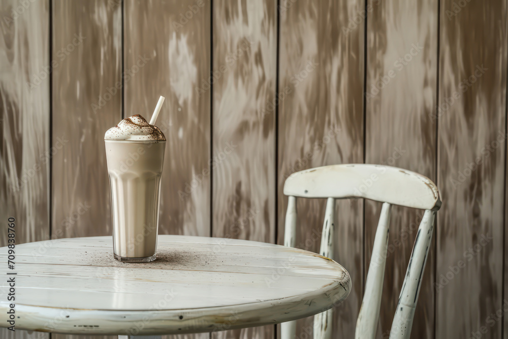 Obraz premium milkshake studio white background 